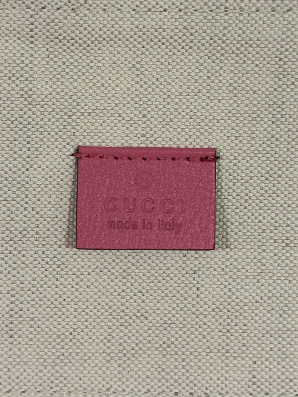 New Gucci Signature Pink Nylon Tote Shopper Bag Large Logo Italy NWT - Picture 9 of 11